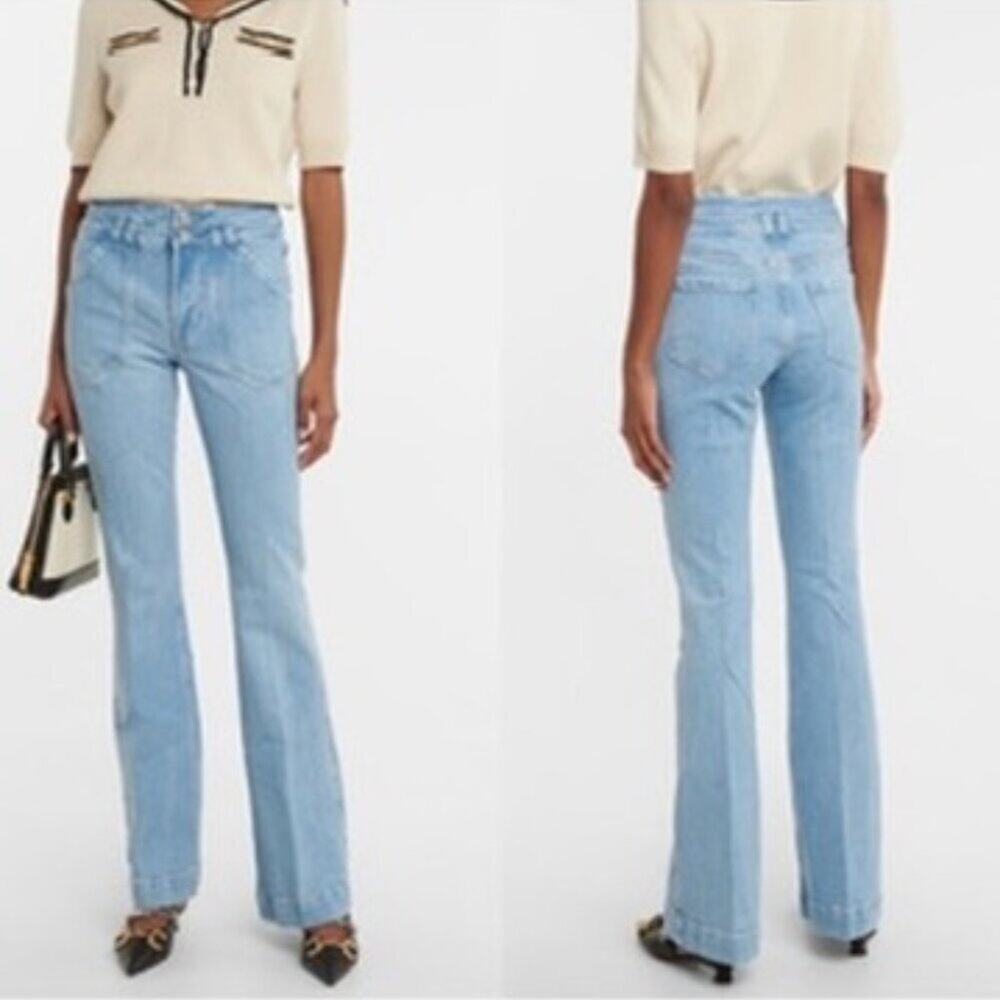 FRAME Caye Double Button Mid Rise Flare Jeans Size 29